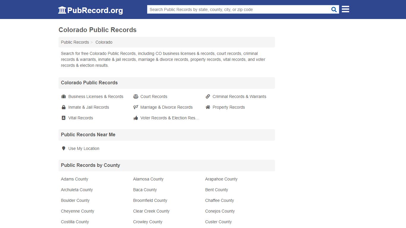 Free Colorado Public Records - PubRecord.org